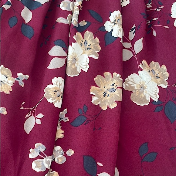 Lush Red and Cream A-Line Midi Dress for Cocktail - Picture 2 of 3